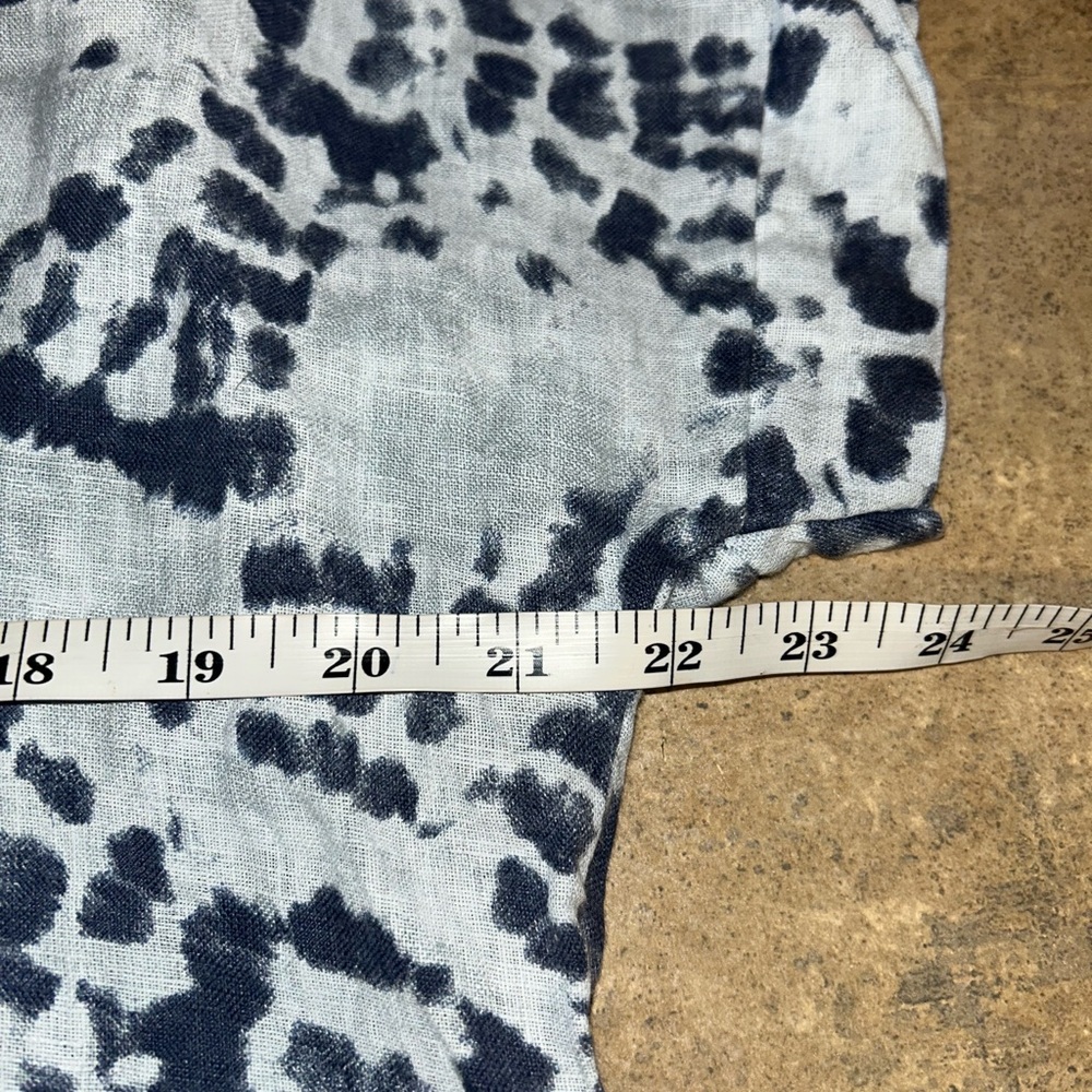 Bellambra shirt - 100% linen blue tie dye short sleeve boxy cut - Picture 8 of 9
